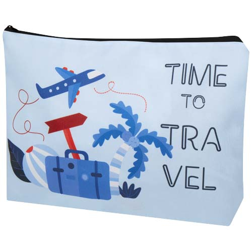 Trousse personnalisée en sublimation rPET Grand modèle Ayla noir / blanc